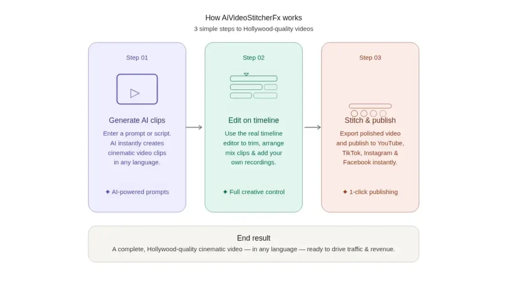AiVideoStitcherFx Review Perfect AI Video Tool How Does AiVideoStitcherFx Work?